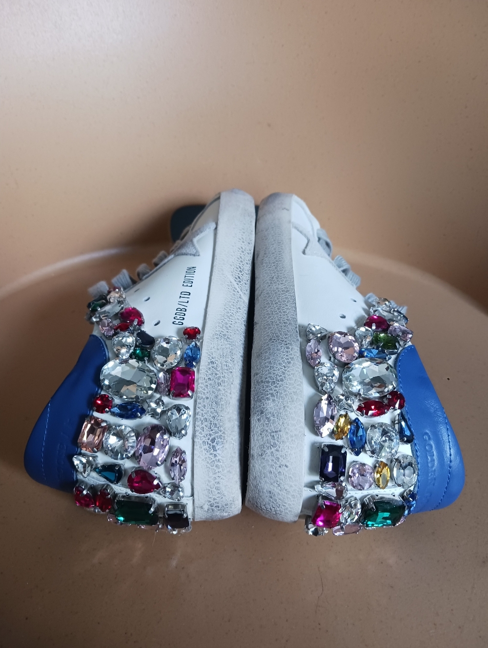 Golden Goose Super Star Rhinestone Embellished Sneakers Size 40 - Picture 9 of 16